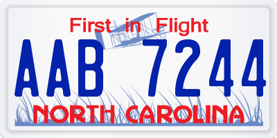 NC license plate AAB7244