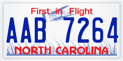 NC license plate AAB7264