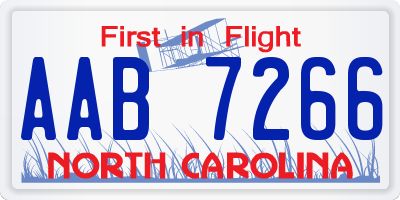 NC license plate AAB7266