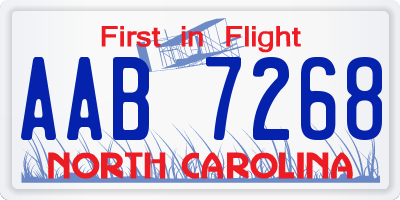 NC license plate AAB7268