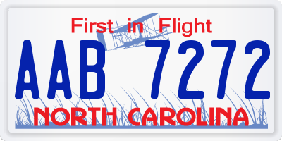 NC license plate AAB7272