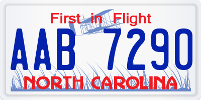 NC license plate AAB7290