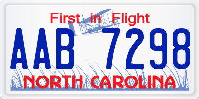 NC license plate AAB7298