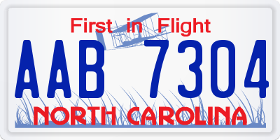 NC license plate AAB7304