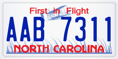 NC license plate AAB7311