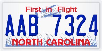 NC license plate AAB7324