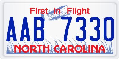 NC license plate AAB7330