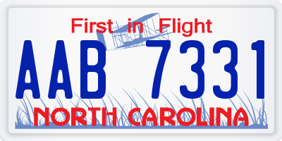 NC license plate AAB7331
