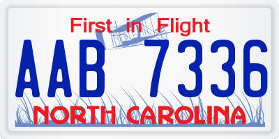 NC license plate AAB7336