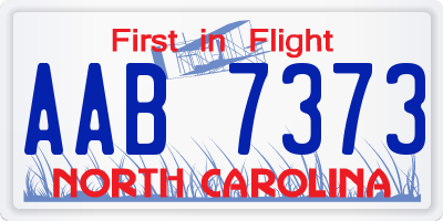 NC license plate AAB7373