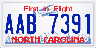 NC license plate AAB7391