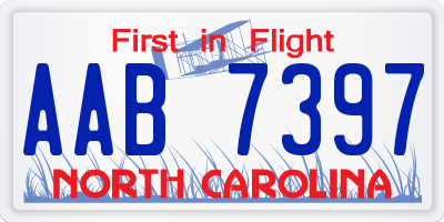 NC license plate AAB7397