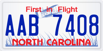 NC license plate AAB7408