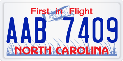 NC license plate AAB7409