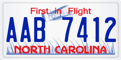 NC license plate AAB7412