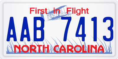 NC license plate AAB7413