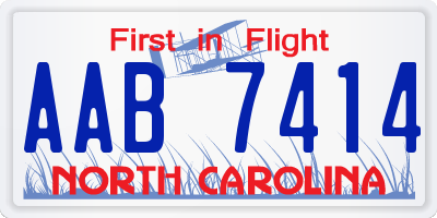 NC license plate AAB7414