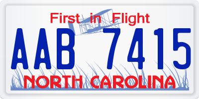 NC license plate AAB7415