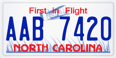 NC license plate AAB7420