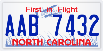 NC license plate AAB7432