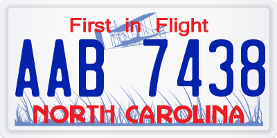 NC license plate AAB7438