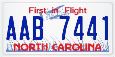 NC license plate AAB7441