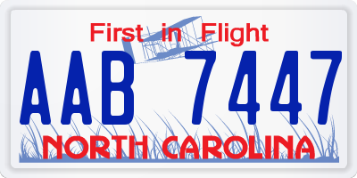 NC license plate AAB7447