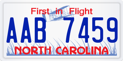 NC license plate AAB7459