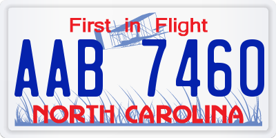 NC license plate AAB7460