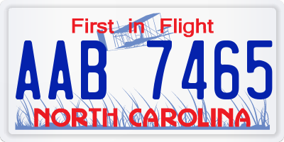 NC license plate AAB7465