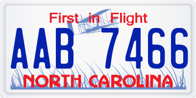 NC license plate AAB7466