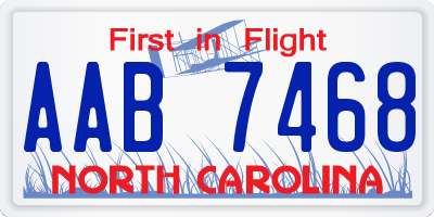 NC license plate AAB7468