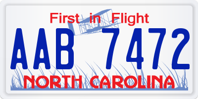 NC license plate AAB7472