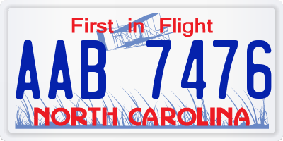 NC license plate AAB7476