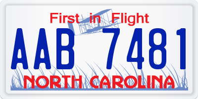 NC license plate AAB7481