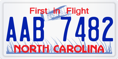 NC license plate AAB7482