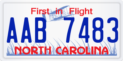 NC license plate AAB7483