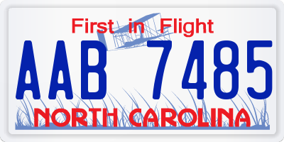 NC license plate AAB7485
