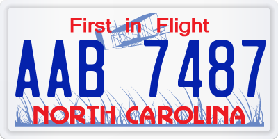 NC license plate AAB7487