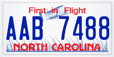 NC license plate AAB7488