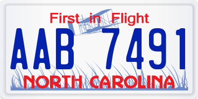 NC license plate AAB7491