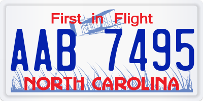 NC license plate AAB7495