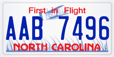 NC license plate AAB7496