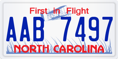 NC license plate AAB7497