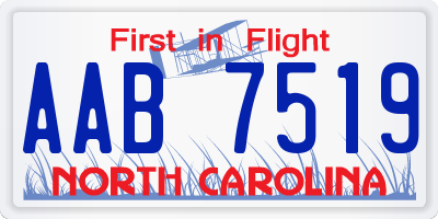NC license plate AAB7519