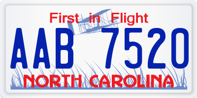 NC license plate AAB7520