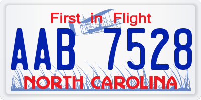 NC license plate AAB7528