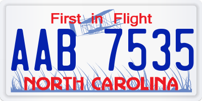 NC license plate AAB7535