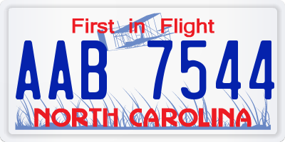 NC license plate AAB7544