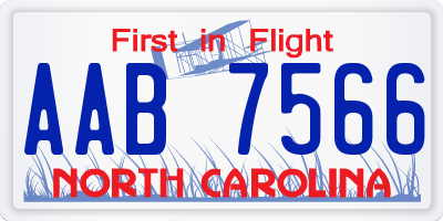 NC license plate AAB7566